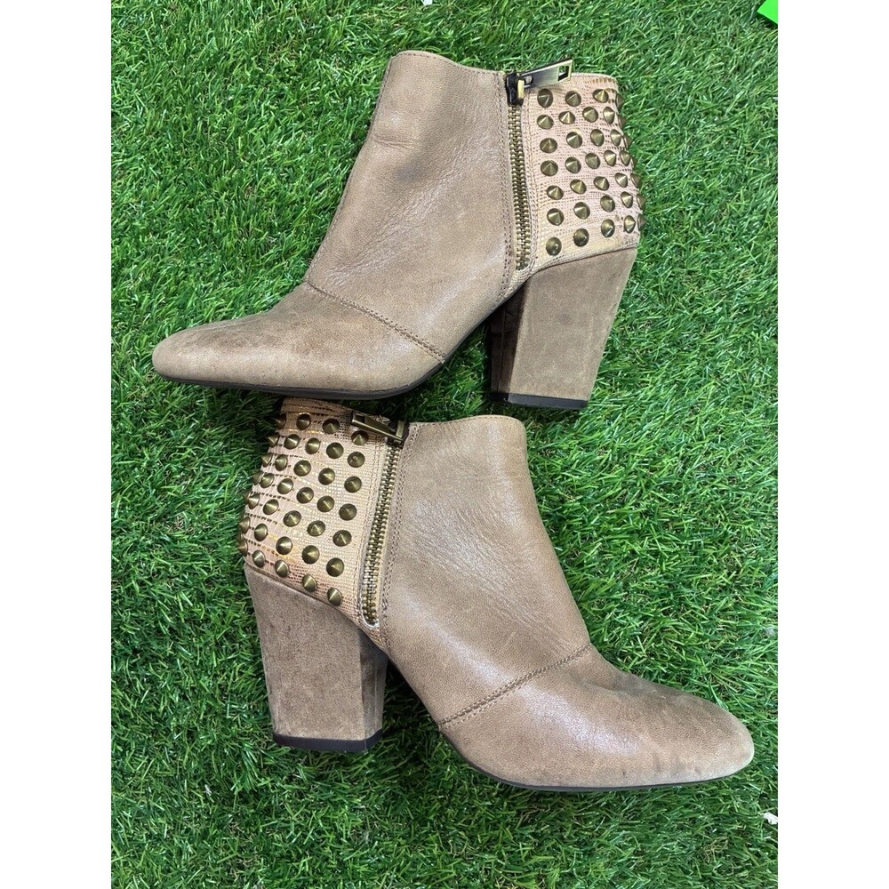 Jessica Simpson Studded Ankle Booties Brown Leather Women’s Size 7.5 - Picture 2 of 7
